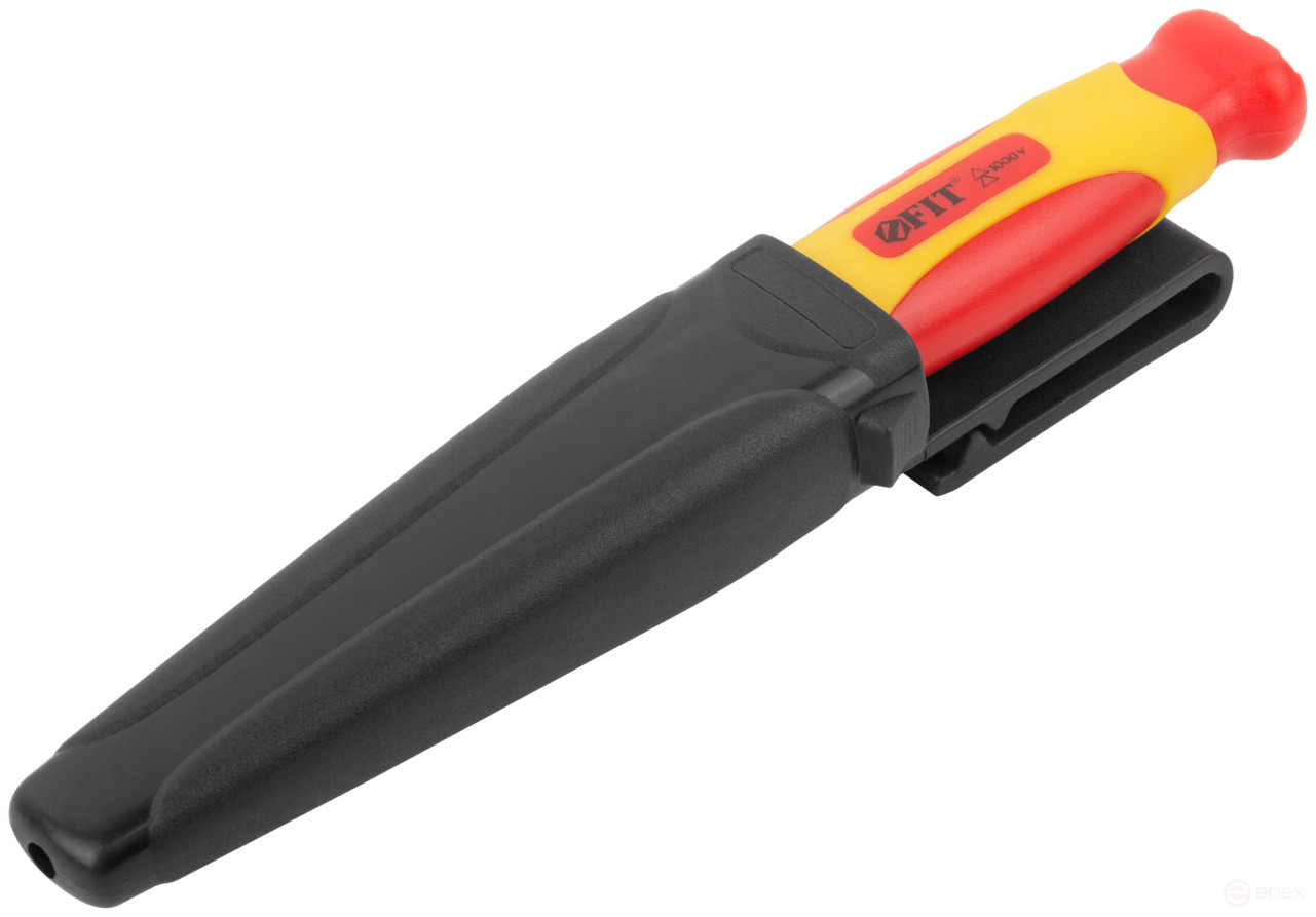 Нож изолированный 1000 В, нерж.сталь, 190 мм, лезвие 68 мм, прорезин.ручка