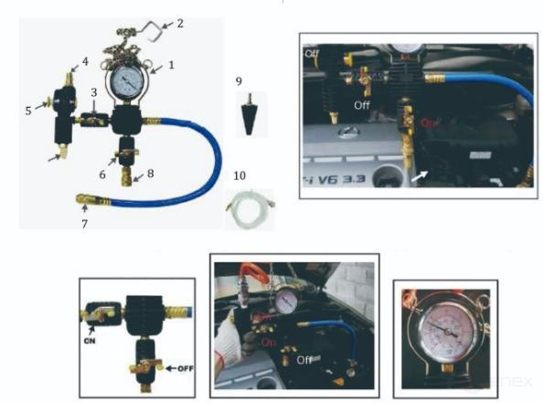 Набор инструментов для тестирования давления в радиаторе 27 предметов в кейсе JTC