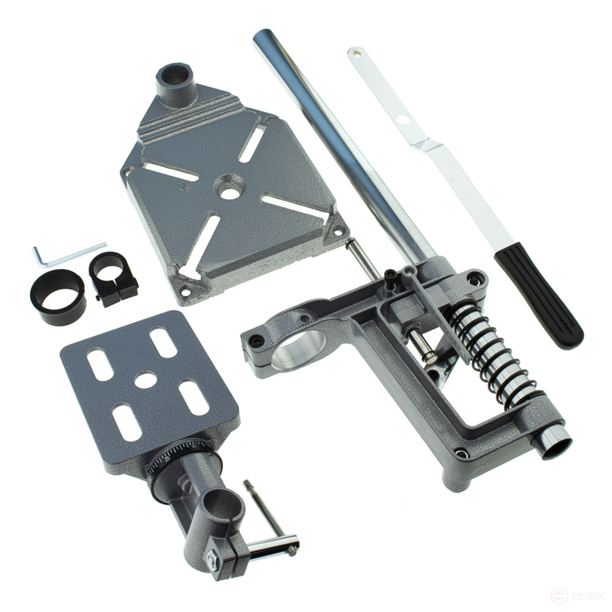 Drill stand with additional worktable 230x155mm, fit 39-43mm, working stroke 60mm, Cheglock