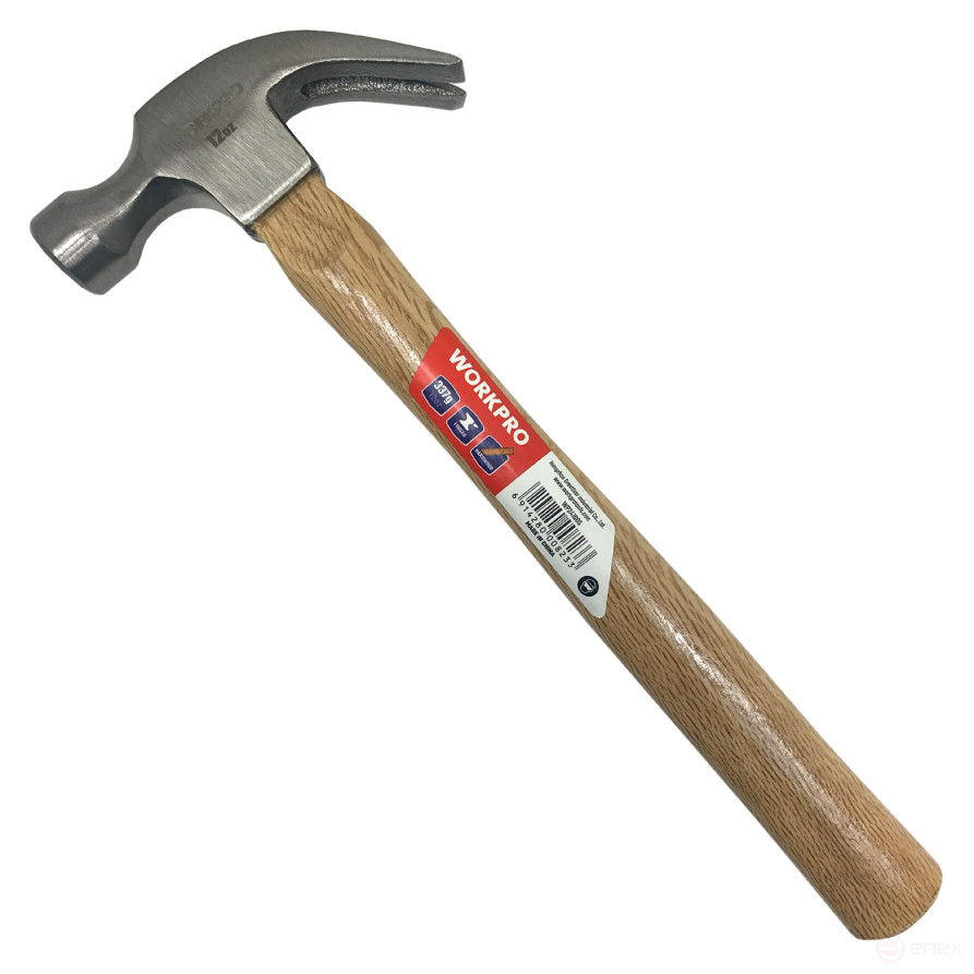 Carpentry hammer with wooden handle 337gr WP241005 WORKPRO