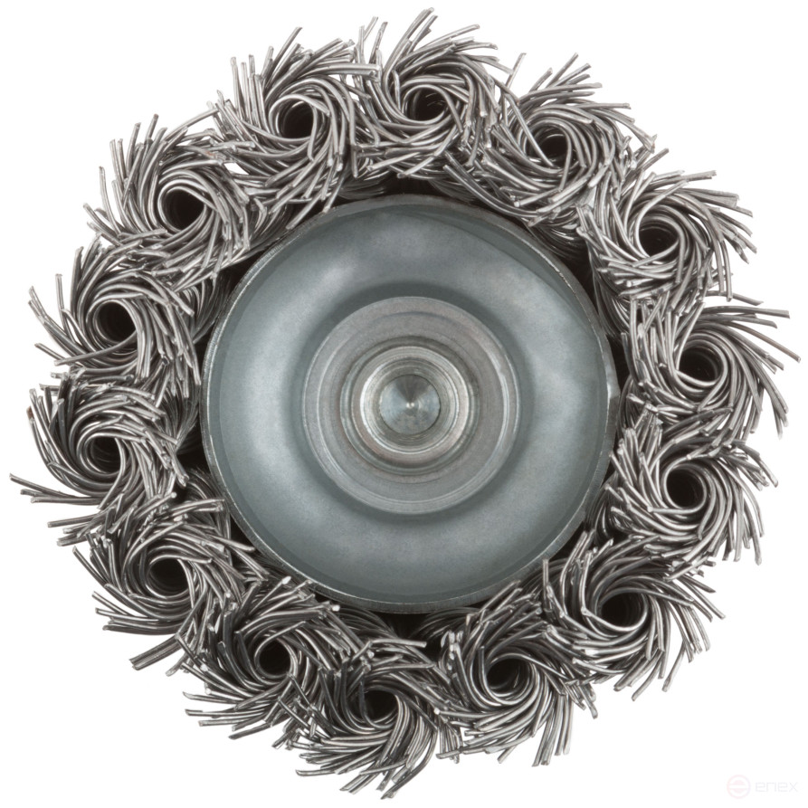 Bowl type, with pin, 65 mm twisted steel wire