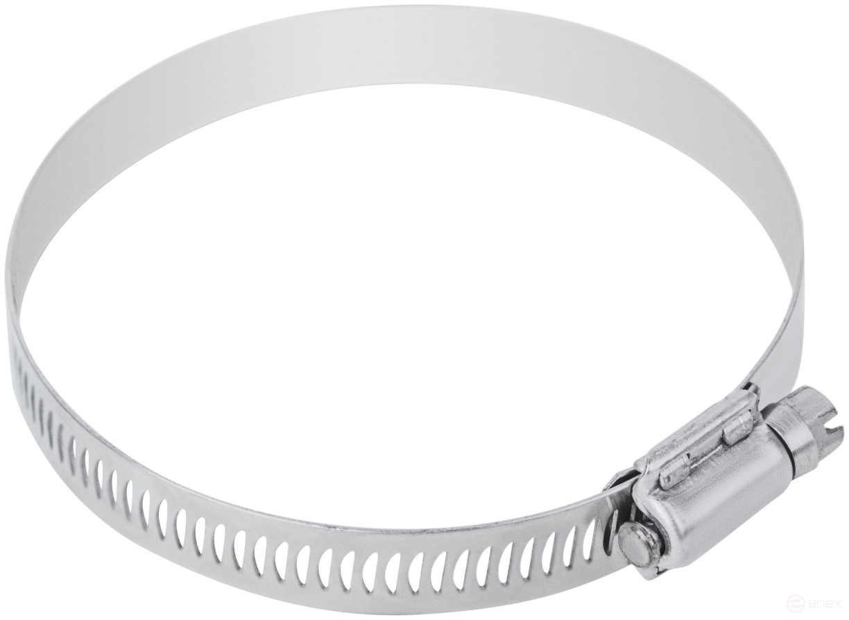 Хомут обжимной просечной, ширина 12,7 мм, нерж.сталь 65-89 мм
