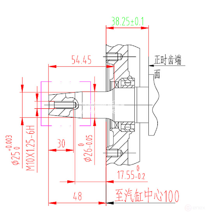 Коленвал LIFAN 13110/182-192F конус 54,45мм для генераторов (V2 type)