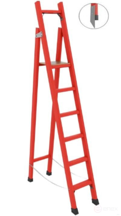 SSD-1.5TM with symmetrical support dielectric fiberglass stepladder, Telecom, metal end caps (Soft ground), h=2350mm, h work platform=1450mm, steps.6