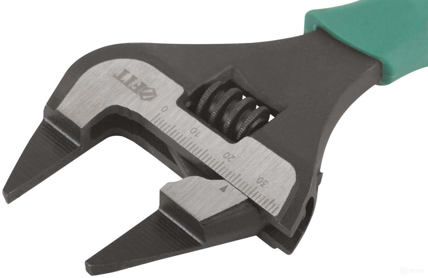 Adjustable key "Carat", CrV, sharpened narrow jaws, scale, magnified.gripper, rubberized.handle 200mm (39mm)