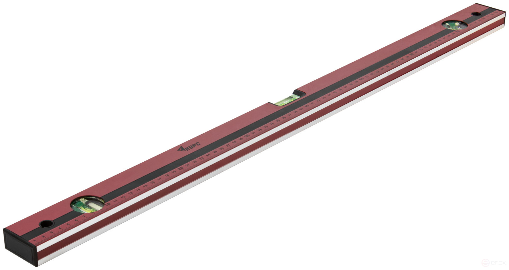 Optima level, 3 eyes, red body, milled working face, 800 mm scale