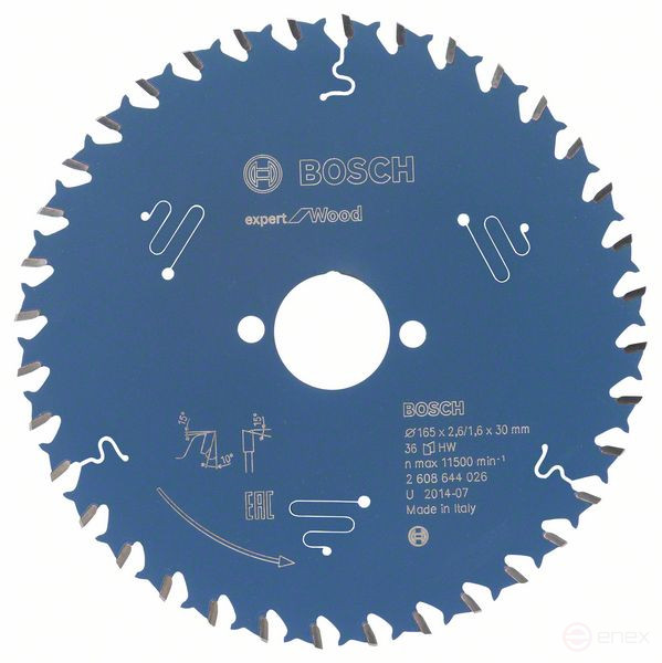 Expert for Wood saw blade 165 x 30 x 2.6 mm, 36