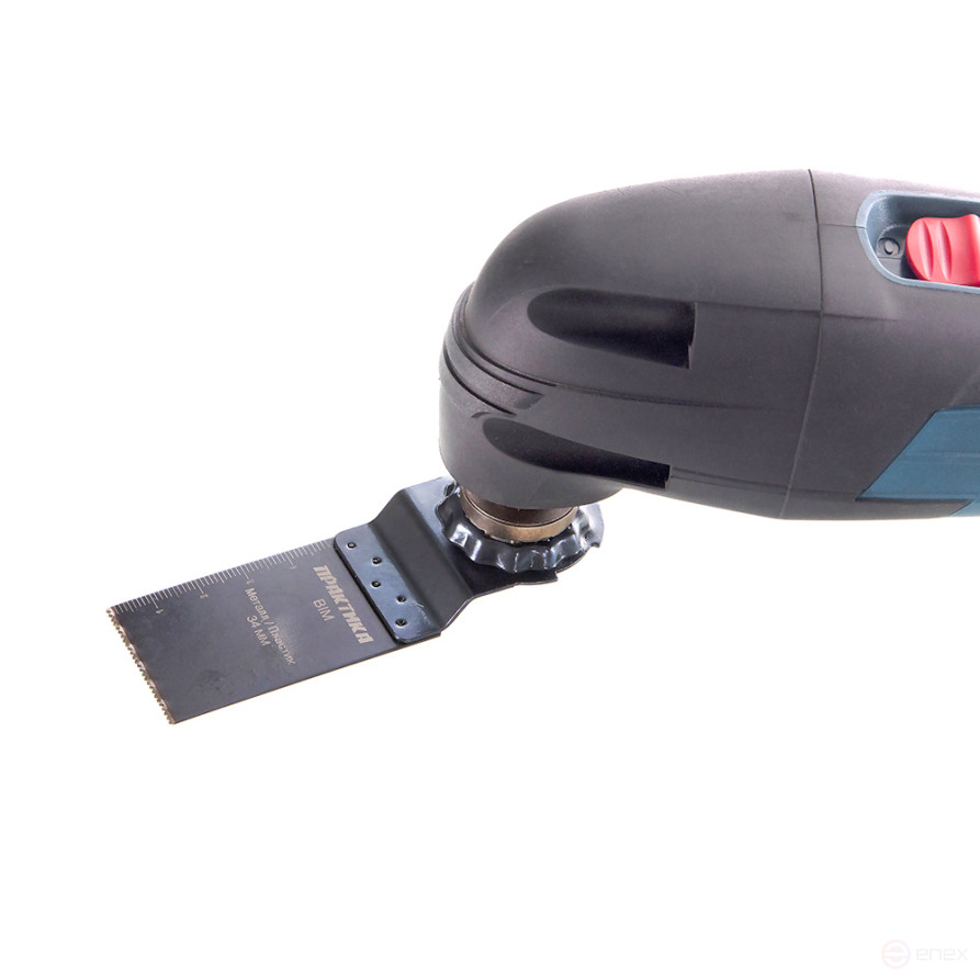 Насадка для МФИ ПРАКТИКА режущая пазовая прямая, BiM, по металлу и дереву, 34 мм, мелкий зуб (240-188)