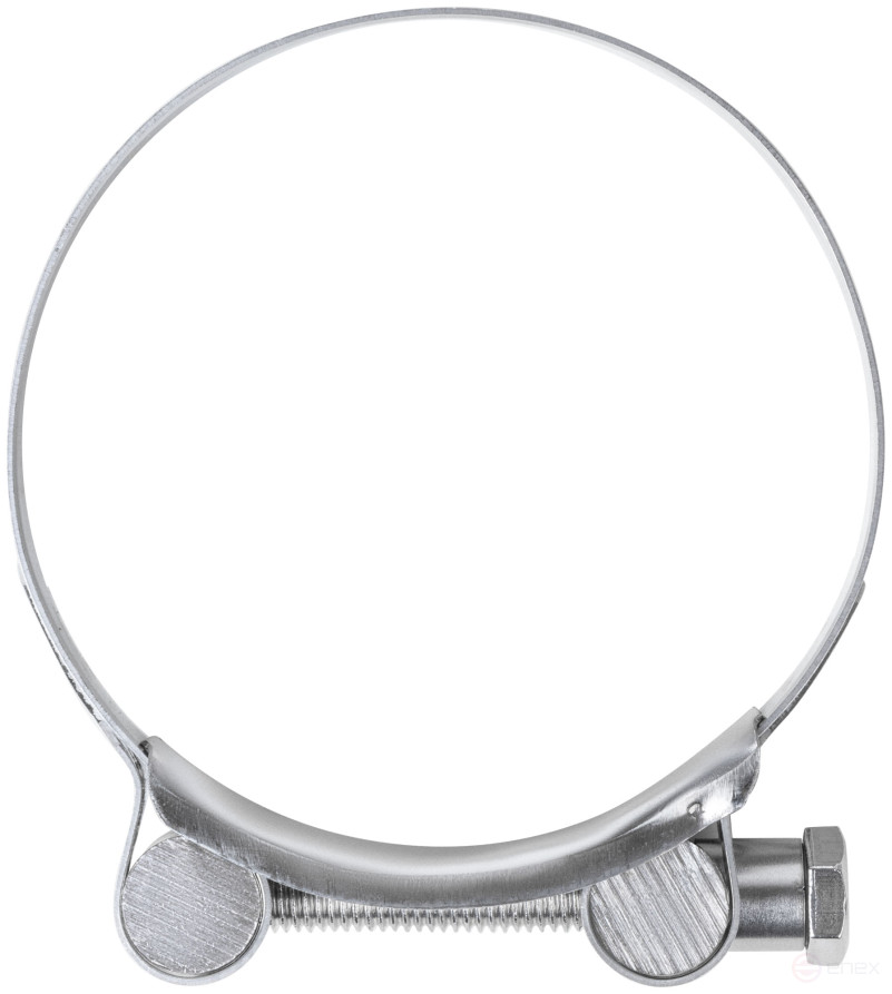 The clamp is a crimping power hinge, stainless steel.steel 80-85 mm