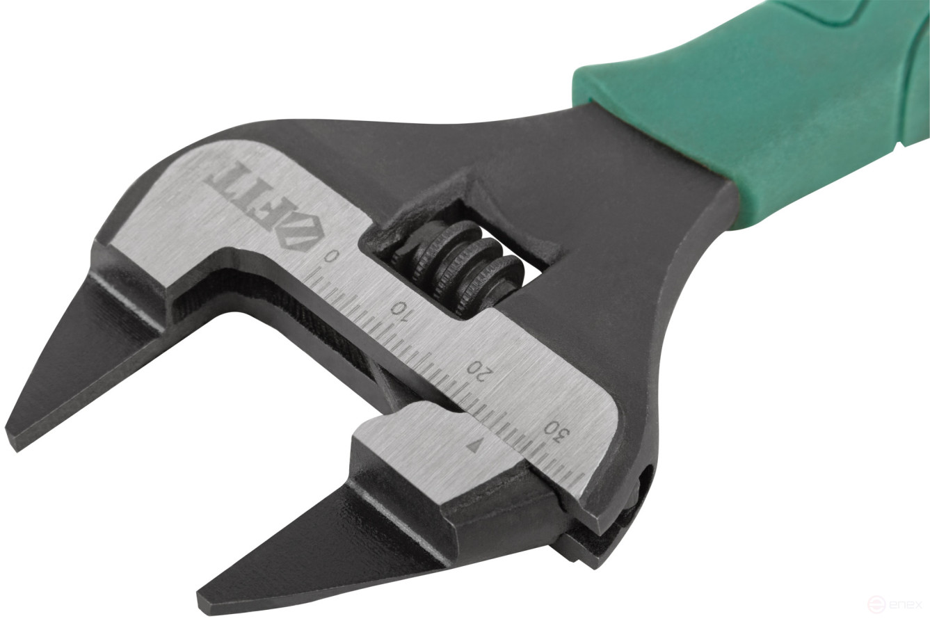 Adjustable key "Carat", CrV, sharpened narrow jaws, scale, magnified.gripper, rubberized.handle 150mm (34mm)