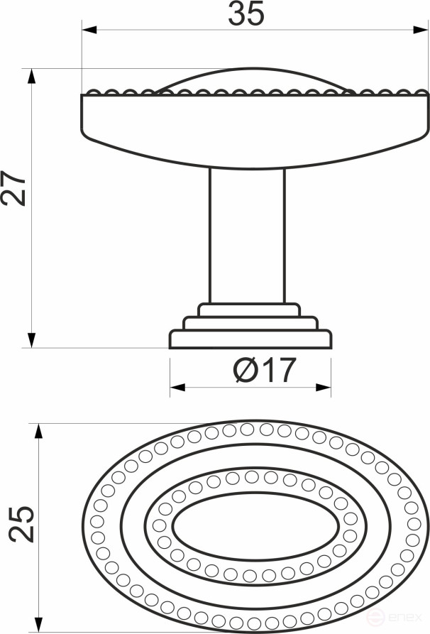 Ручка меб. кнопка мет. Point хром, AKS