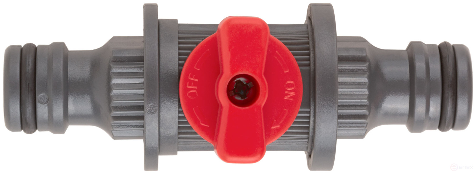 Plastic adapter with shut-off valve (quick-release connection)