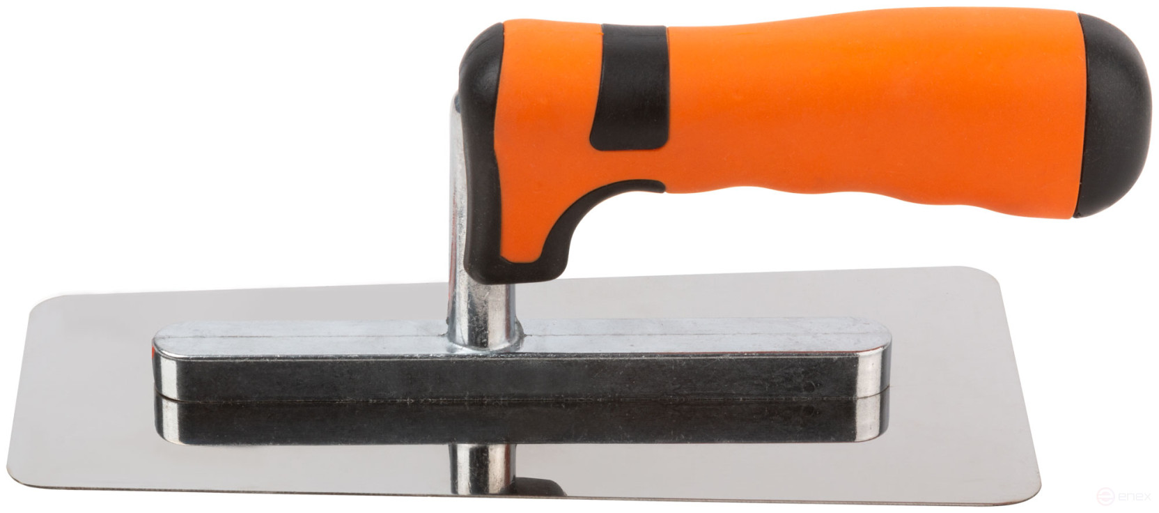 Stainless steel trowel, Venetian shape, 2K handle, 200 x 80 mm