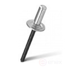 Closed exhaust rivet MESSER aluminum/steel AlMg 5% St Enlarged rim. 4.8x13 mm (pack of 50 pcs.)