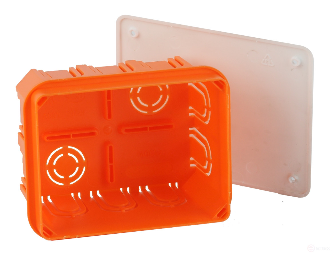 Soldering box ERA KRT-120-92-70 concealed installation red and white 120x92x70mm for solid walls self-tapping screws cover IP20