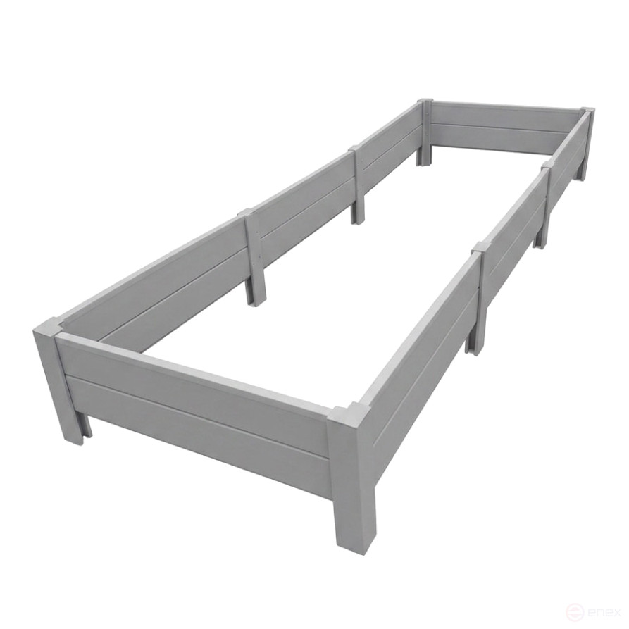 PVC plastic bed 1x3 m height 27 cm, grey