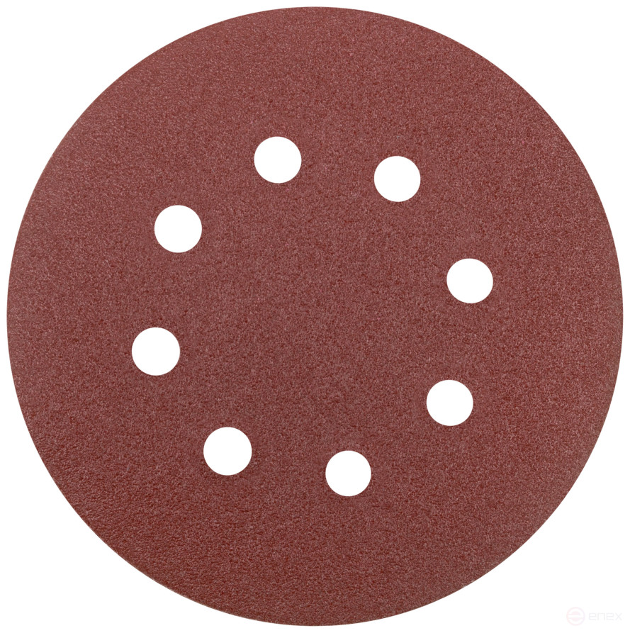 Круги шлифовальные с отверстиями (липучка), алюминий-оксидные, 125 мм, 5 шт. Р 100