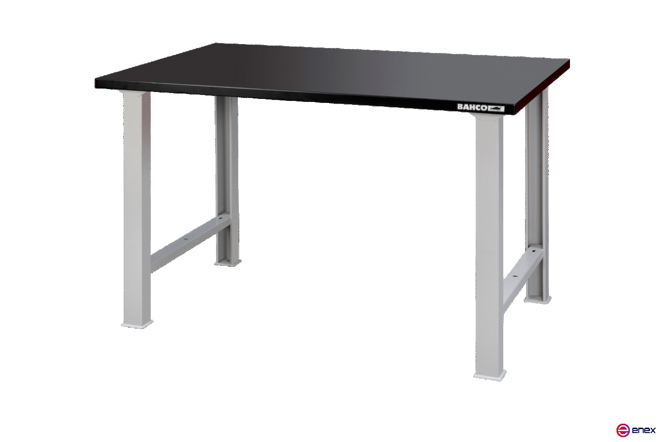 Heavy duty workbench, metal table top with 4 legs orange 1800 x 750 x 1030 mm