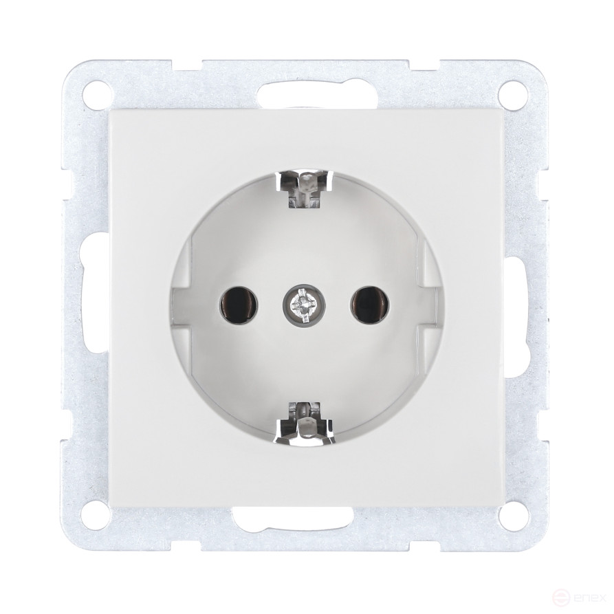 Розетка с з/к, без шторок (белый) LK60