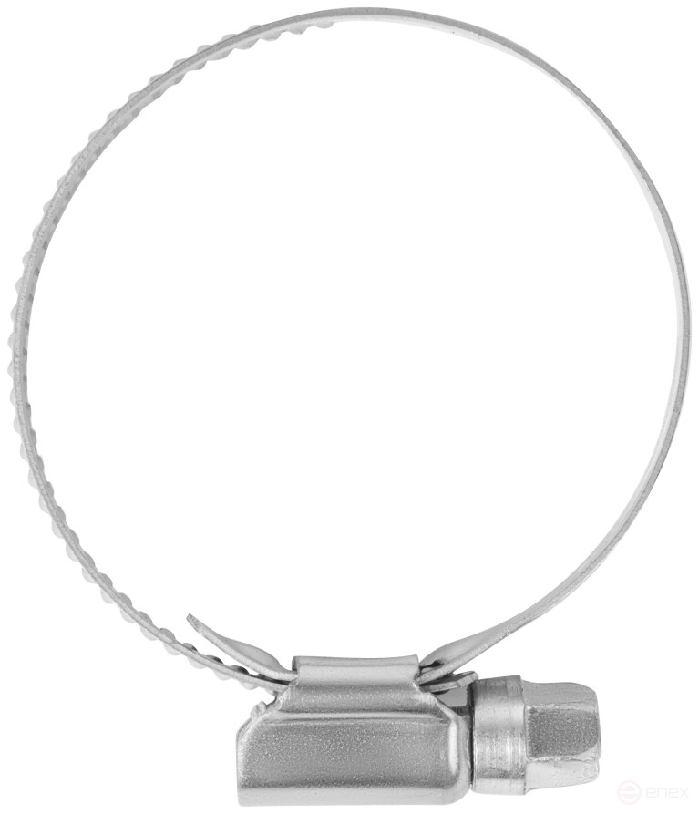 Crimping knurled clamp, width 12 mm, stainless steel.steel 30-45 mm