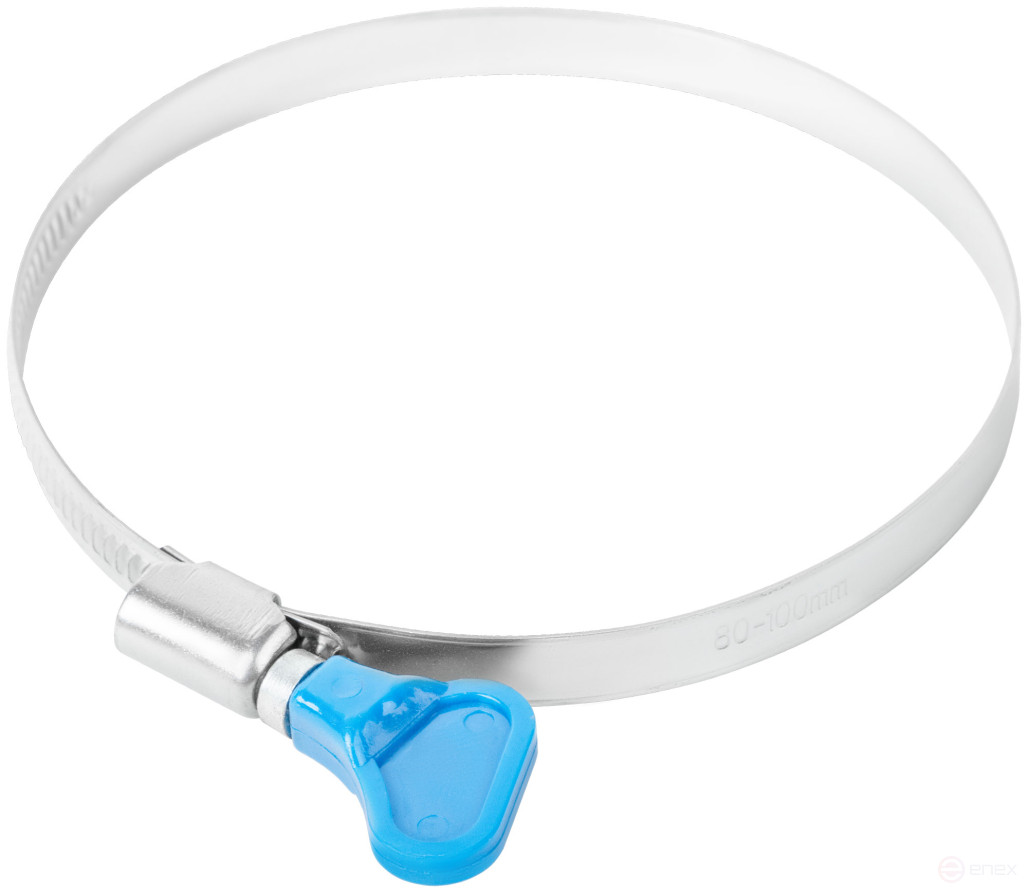 Knurled crimping clamp with a key, 9 mm wide, stainless steel.steel 80-100 mm