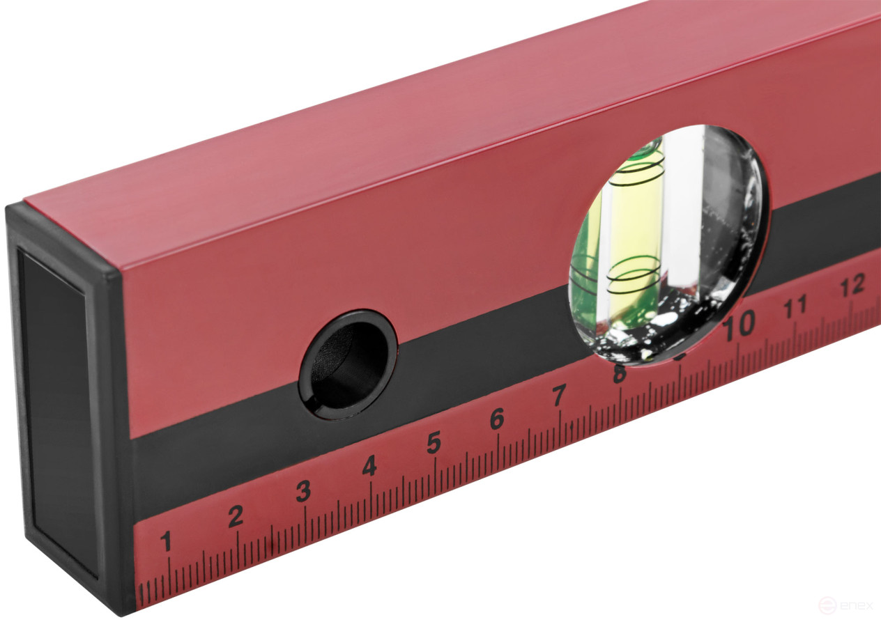 Optima level, 3 eyes, red body, milled working face, 400 mm scale