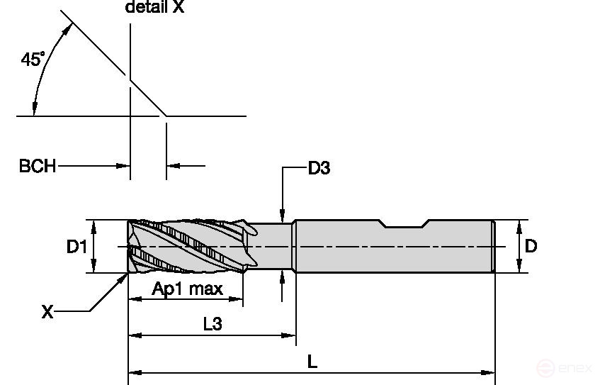 Milling cutter RUDC0400B3BN KCPM15