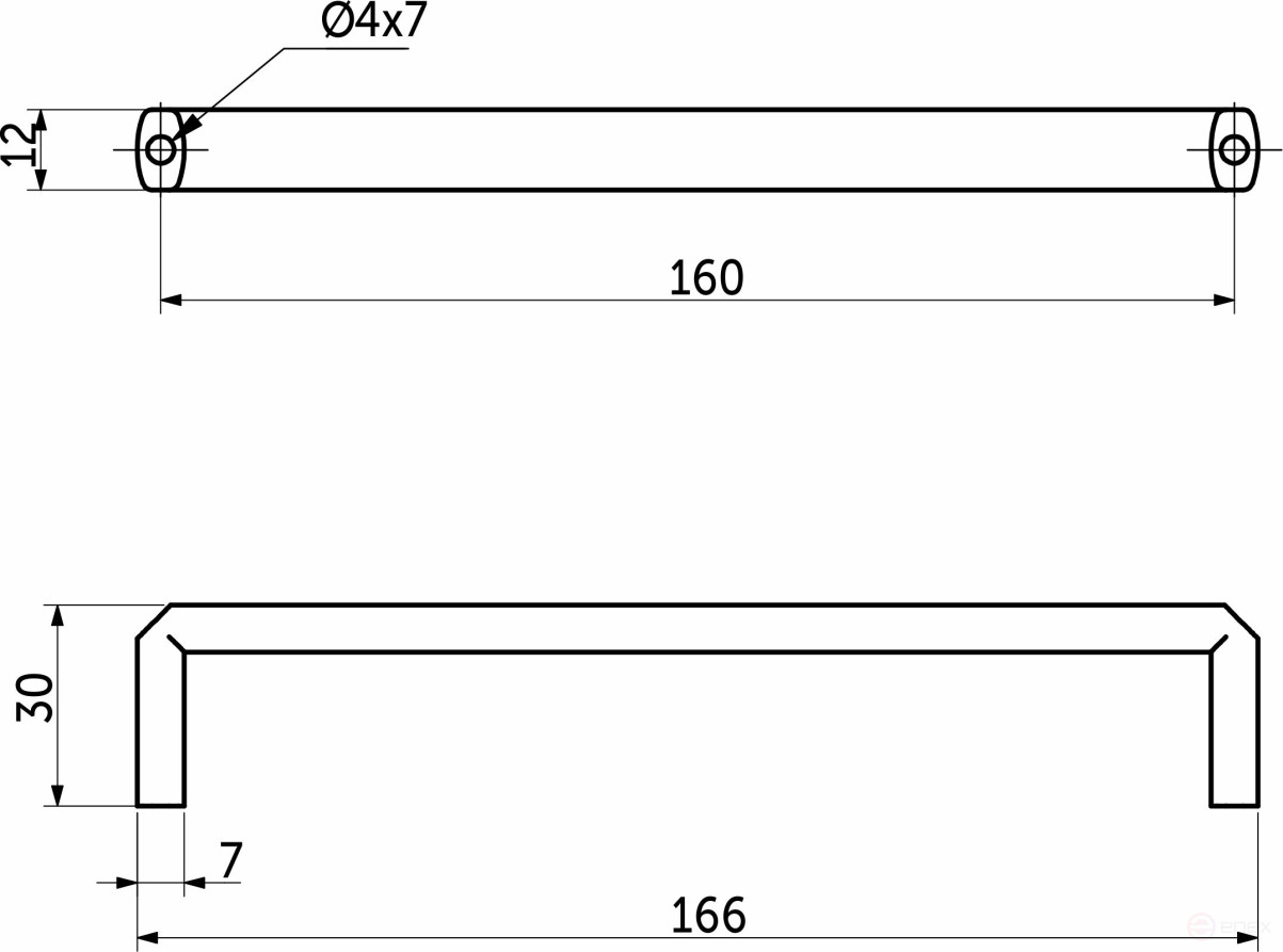 Ручка меб. скоба мет. WINDSOR 160 брашированное золото, AKS