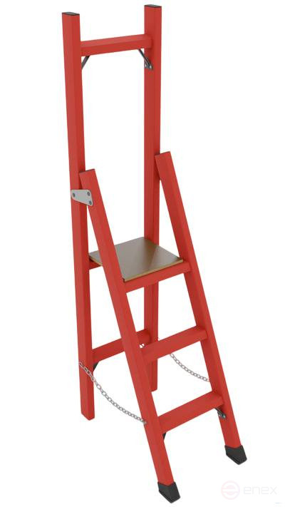 СВД-0,7Т с вертикальной опорой диэлектрическая стеклопластиковая стремянка, Телеком, h=1650мм, h рабочей площадки=700мм, ступ.3