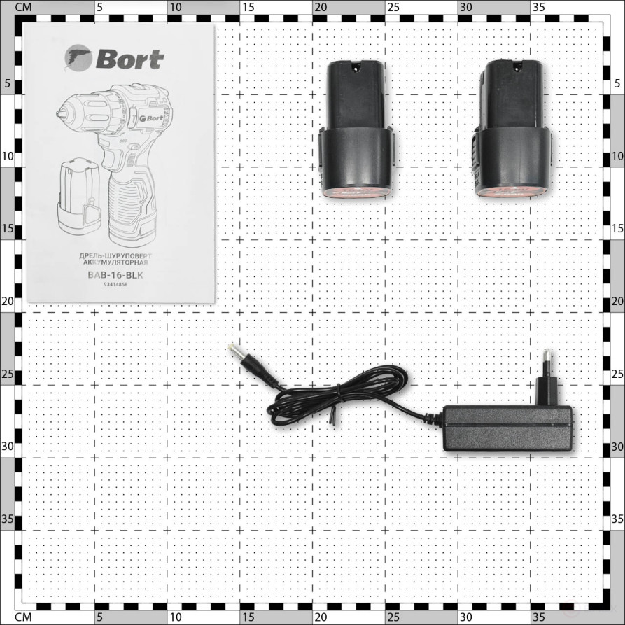 Cordless drill-screwdriver BORT BAB-16-BLK (2x2Ah+battery)