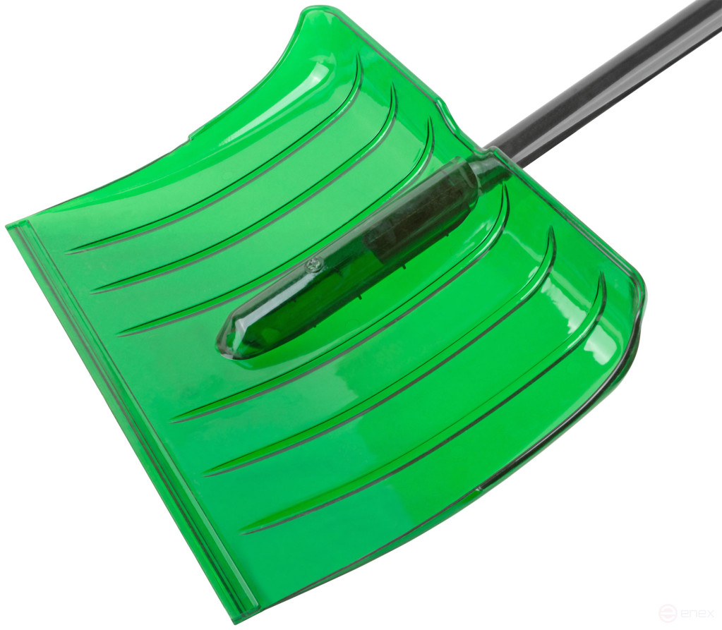 Snow shovel, polycarbonate, aluminum handle, large 520x375x1350 mm