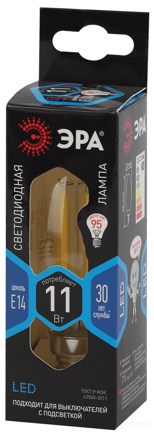 LED ERA Lamp F-LED B35-11w-840-E14 11W Filament Candle Neutral White Light E14