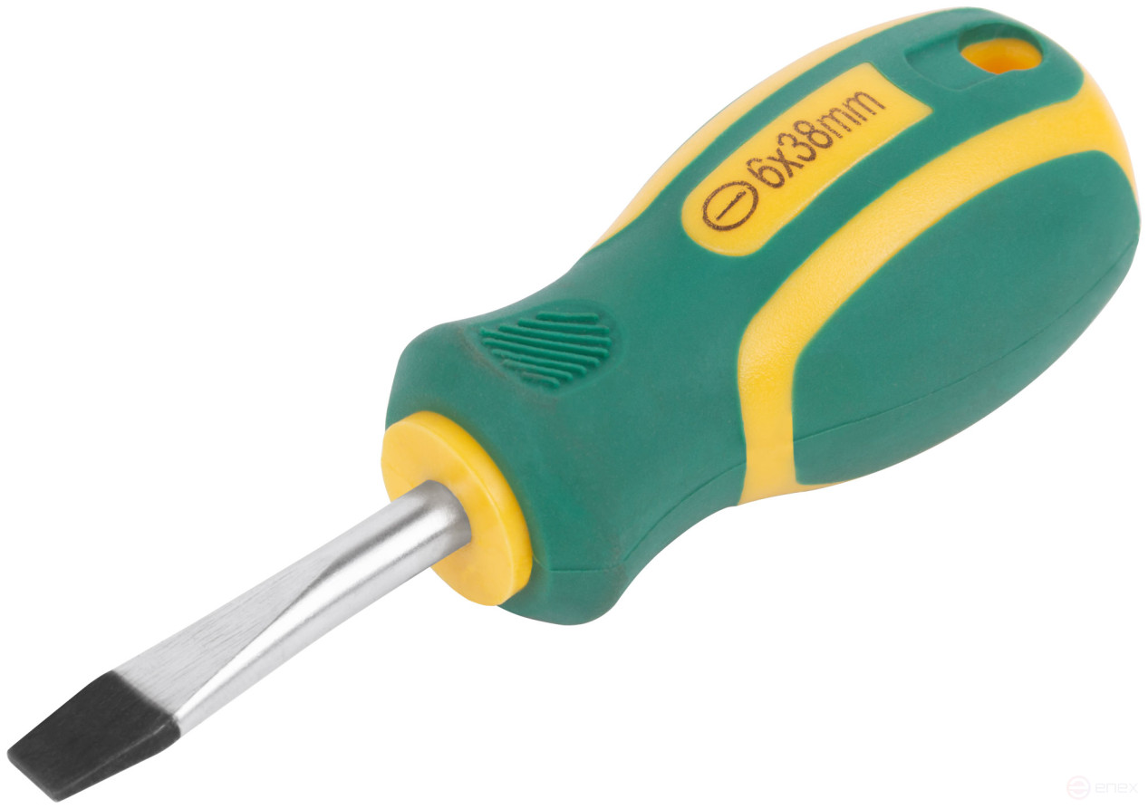 Отвертка "Контур", CrV сталь, прорезиненная ручка 6х38 мм SL