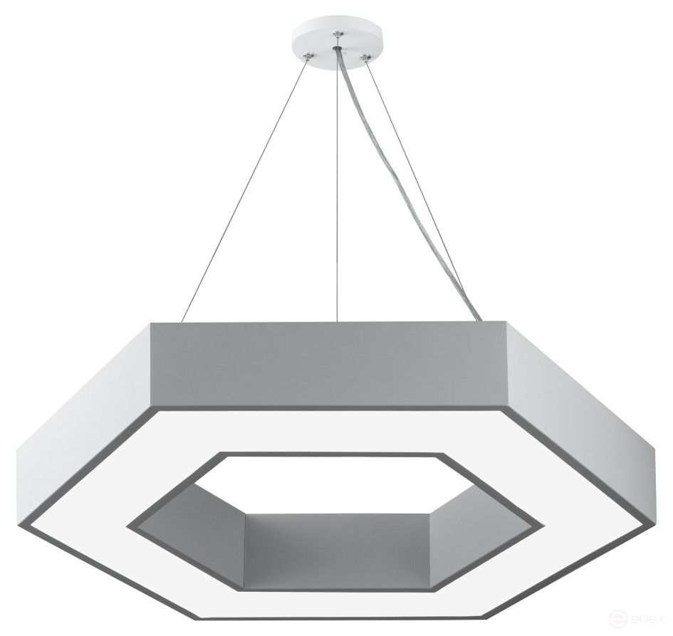 ERA Geometria LED Lamp SPO-123-W-40K-045 Hexagon 45W 4000K 2900Lm IP40 600*80 White Hanging Driver inside