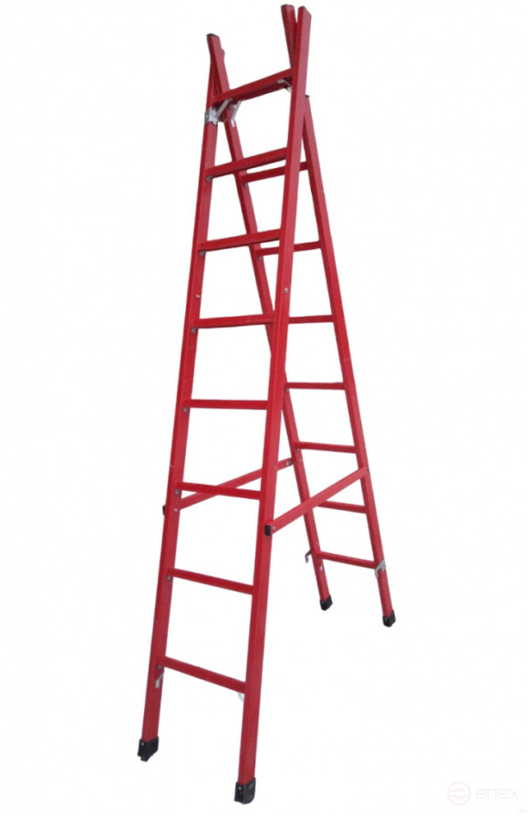 ЛСДУ-5,4М лестница стеклопластиковая универсальная, металлические оконцеватели h=5440мм