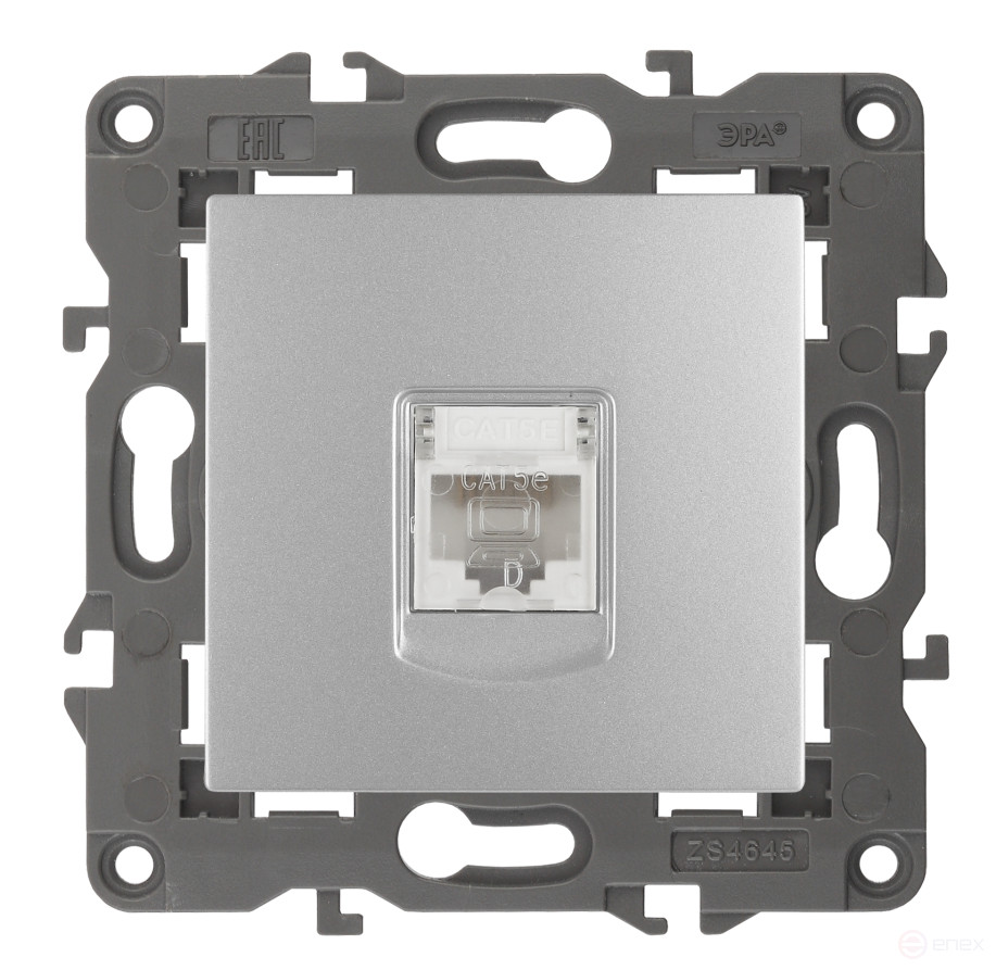 Розетка ЭРА Elegance 14-3107-03 информационная RJ45 IP20 алюминий