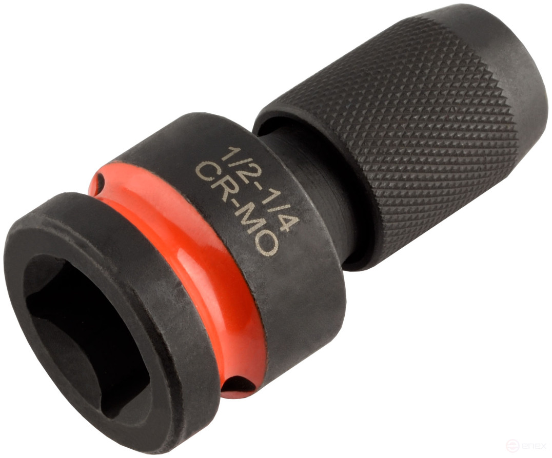 Переход адаптер для бит-вставок ударный 1/2"DR<--<HEX 1/4" (АвтоDело) 44820