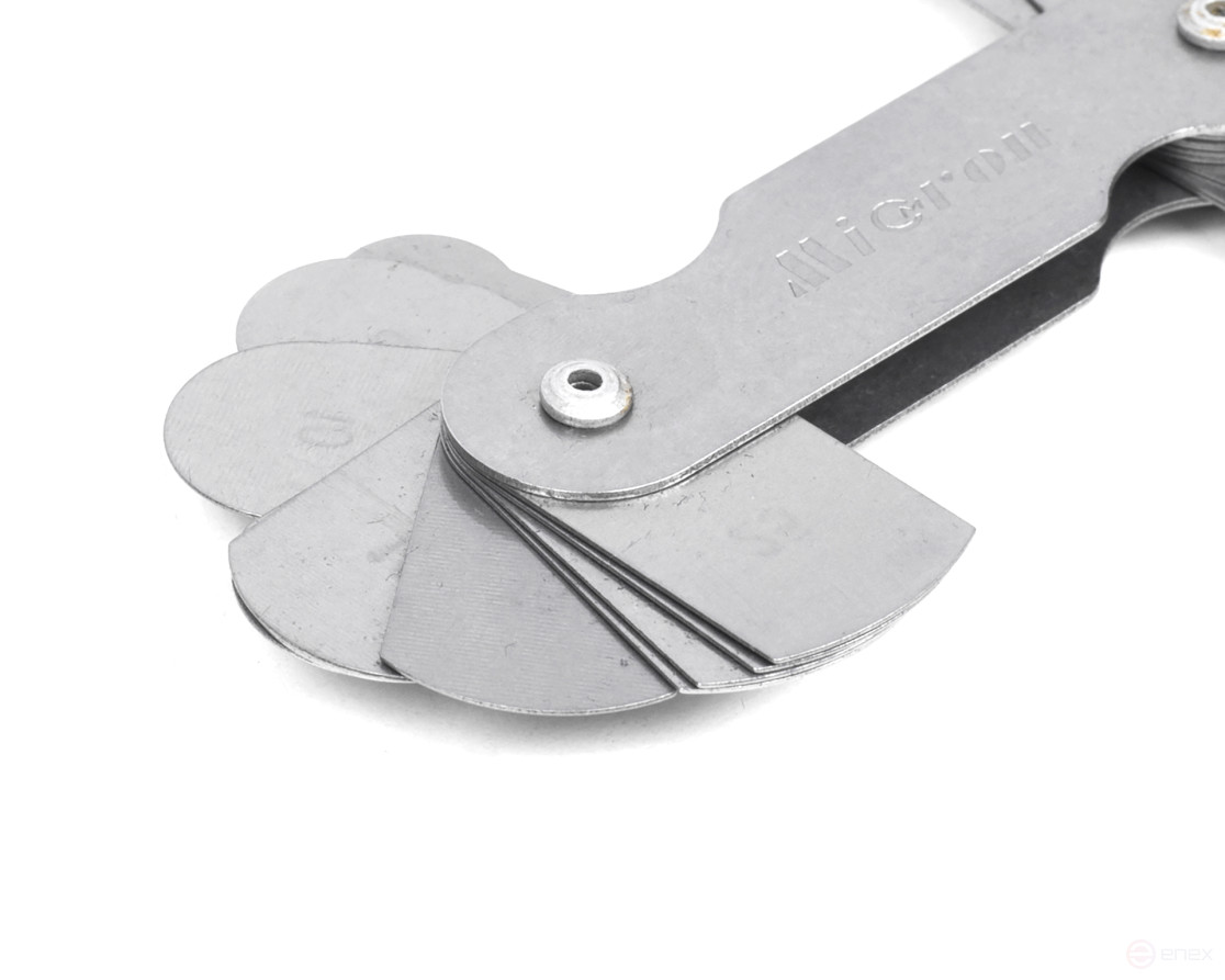 A set of Micron radius templates No. 3 (R 7-25mm) with calibration