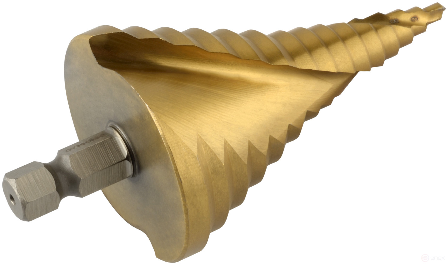 Spiral step drill bit 4.0-50.0 mm (15 steps, HEX3/8" shank) Avtodel 45750