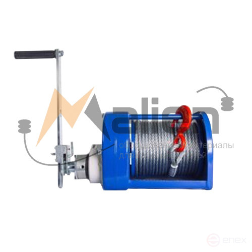 Manual drum winch MALIEN LRB-2000 (JHW 2 t) g/n 2000 kg, with cable 9 mm, 40 m