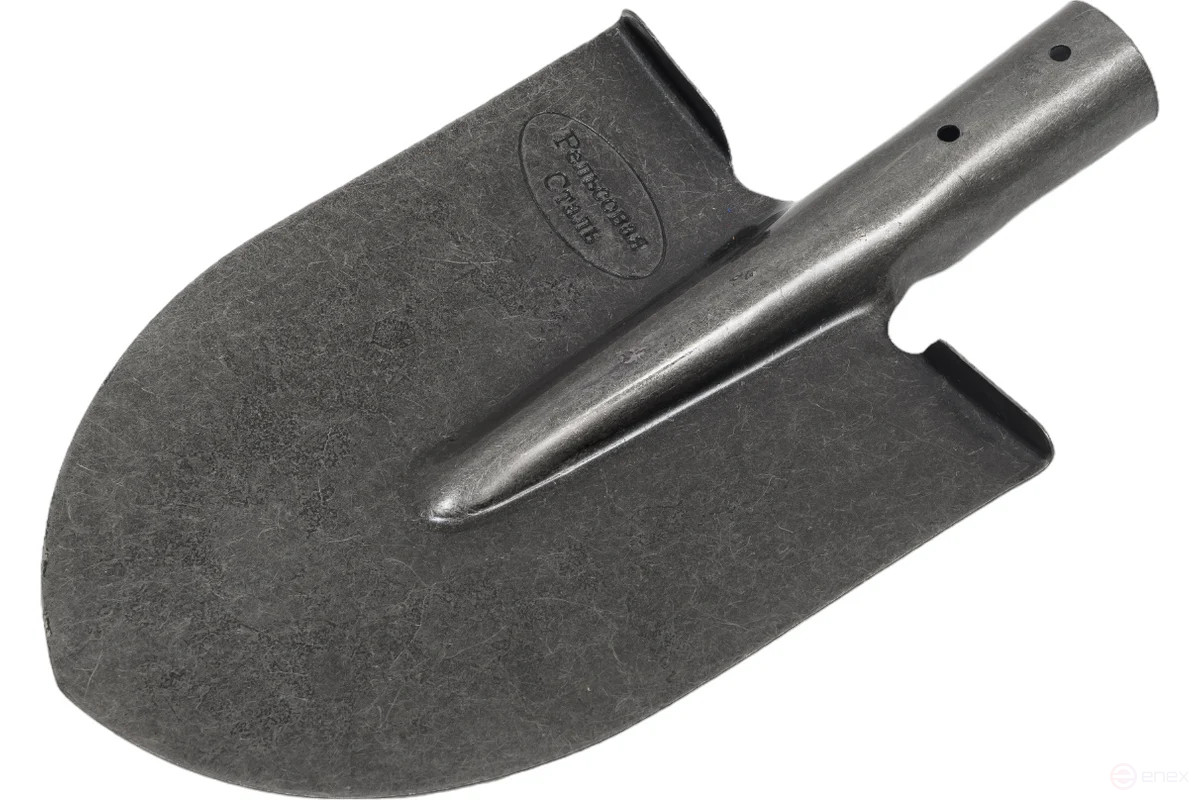 Лопата штыковая Дачная из рельсовой стали с ребром жесткости 180*230*330 мм c деревянным черенком 1 сорта