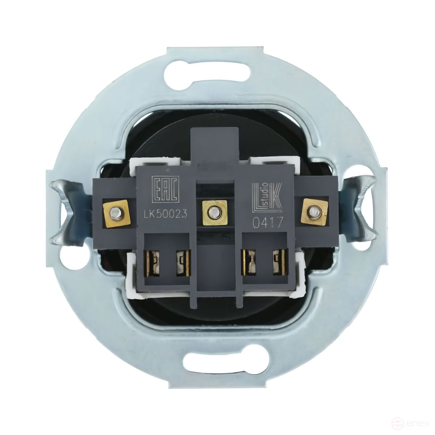 Розетка без з/к, со шторками (черный) Vintage