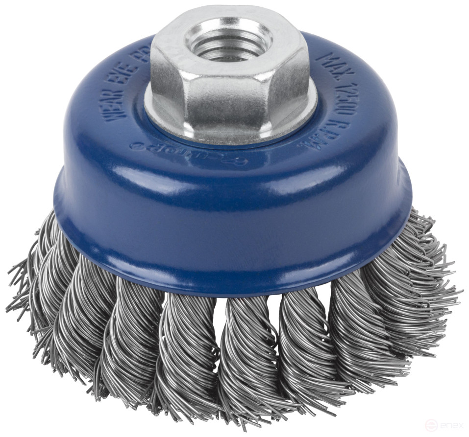 Щетка для УШМ, М14, тип "Чашка", крученая витая проволока 0,5 мм, 75 мм, CUTOP Profi