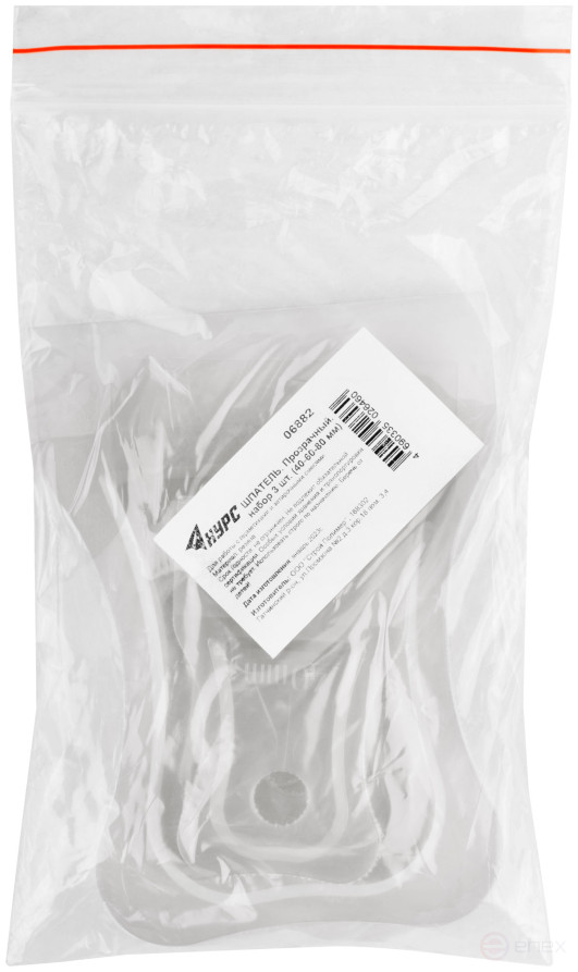 Шпатели, мягкий пластик, 40/60/80 мм, набор 3 шт., прозрачные