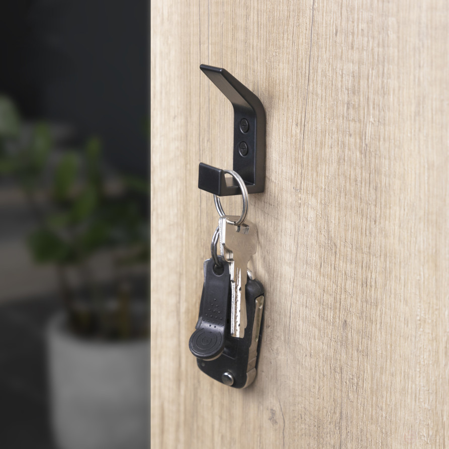 Крючок меб. двухрожковый мет. BLOCK черный матовый AKS