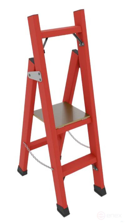 SSS-1.5 dielectric stepladder with symmetrical support, h=1500mm, h of the working platform=700mm, step 2
