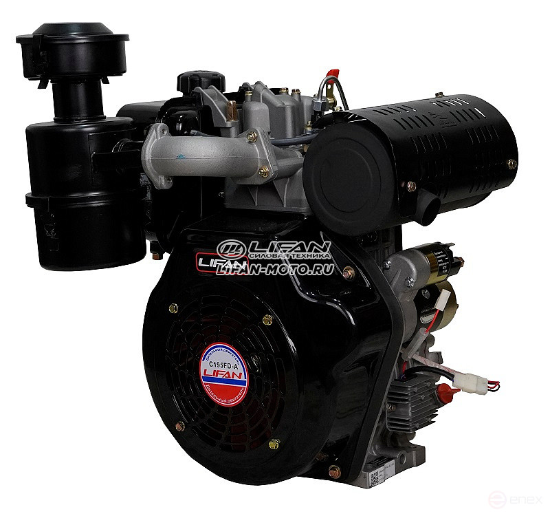 Двигатель Lifan Diesel C195FD-A, вал 25мм, катушка 6 Ампер