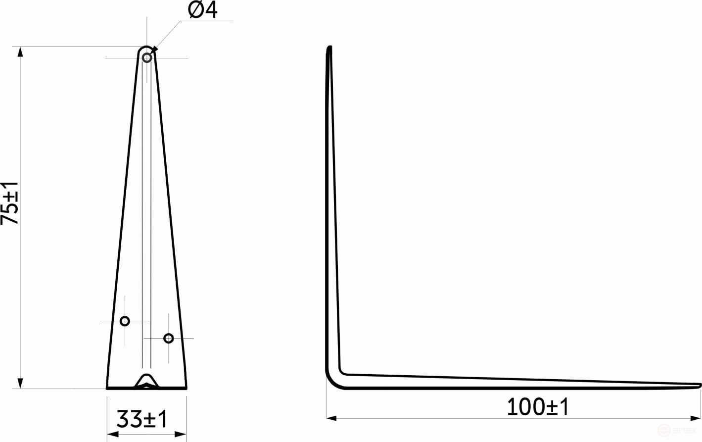 Shelf holder meth. 100*75 brown AKS