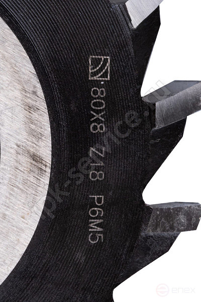 Trekhstor disc milling cutter. straight tooth 80x08x27 Z=18 P6M5