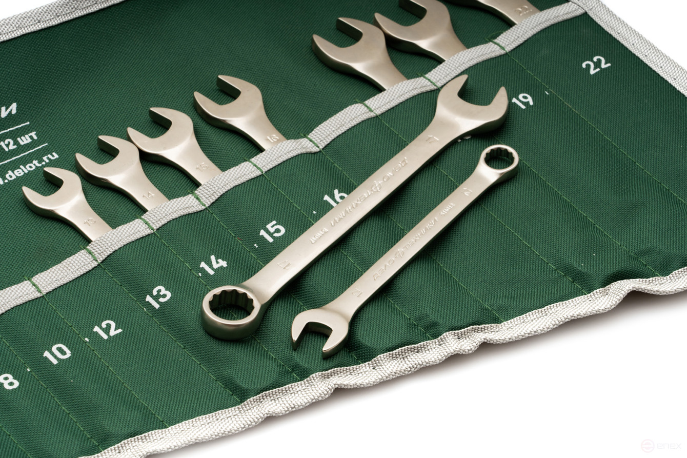 Набор ключей комбинированных 12 шт. (6,8,10,12,13,14,15,16,17,18,19, 22 мм) (ЕВРО) планшет тетрон.